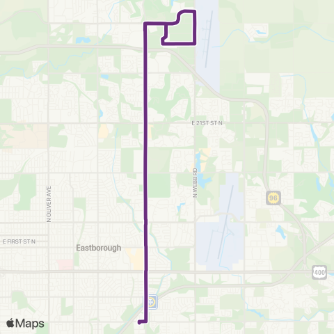 Wichita Transit N Rock / Bradley Fair / Towne E Mall / E Harry map