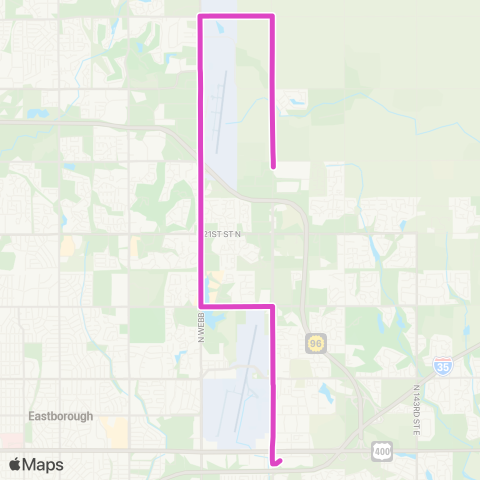 Wichita Transit Route 200 map