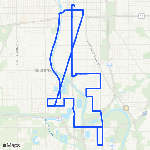 Wichita Transit South High map