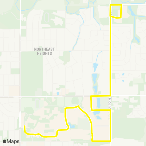 Wichita Transit Route 202A: WSU Loop map