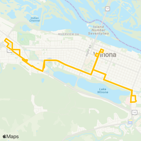 Winona Transit Service Sarnia / Cross Town Corridor map