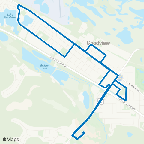 Winona Transit Service Goodview / West Corridor map