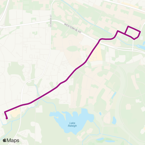 Wolfline Avent Ferry Corridor	 map