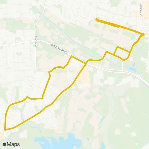 Wolfline Gorman Street & Main Campus map