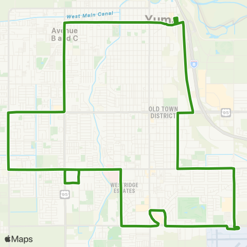 YCAT Central Yuma Circulator map