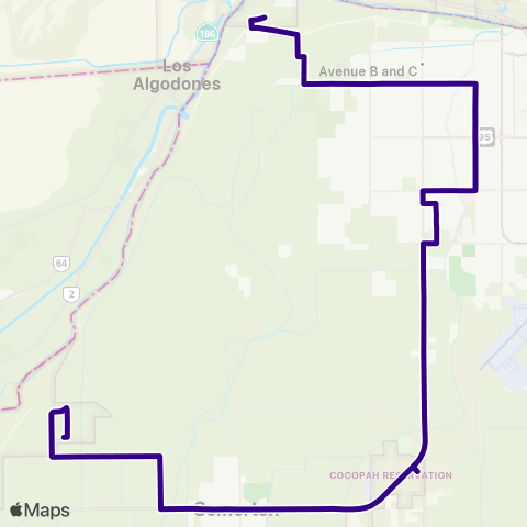 YCAT Cocopah Reservations map