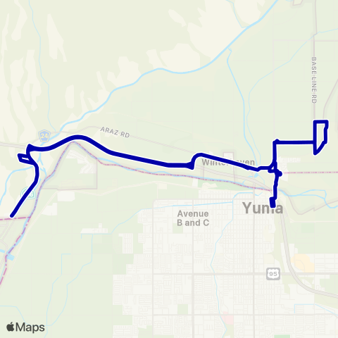 YCAT Quechan Shuttle map