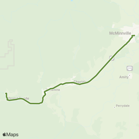 Yamhill County Transit McMinnville - Grand Ronde map