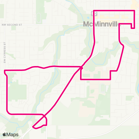 Yamhill County Transit McMinnville - South Loop map