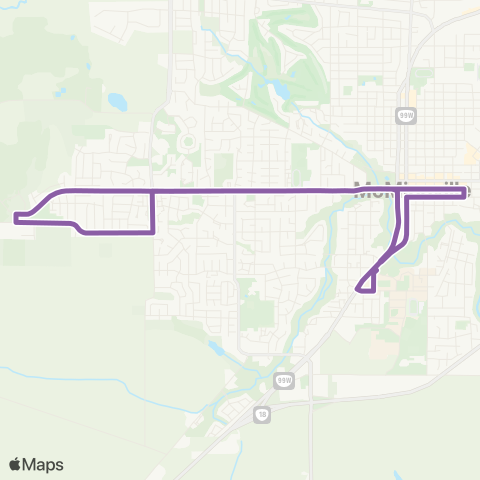 Yamhill County Transit McMinnville - West Loop map