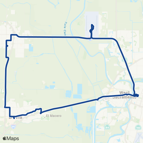 Yolobus Intercity Clockwise map