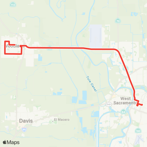 Yolobus Sac Woodland Express map