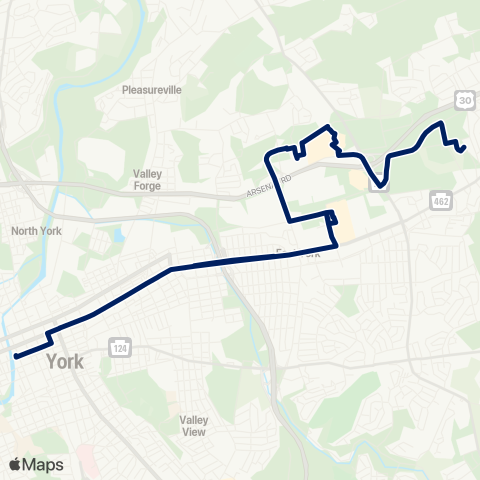 rabbittransit York/Adams East York map