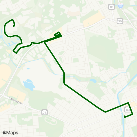 rabbittransit York/Adams Northwest Plaza / Upmc Hospital map