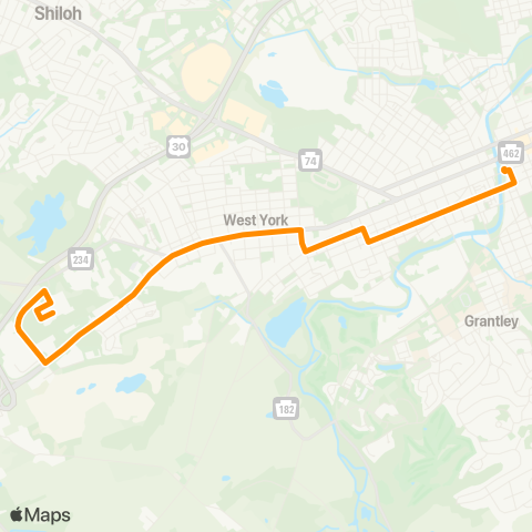 rabbittransit York/Adams West York / West York Ind Park map