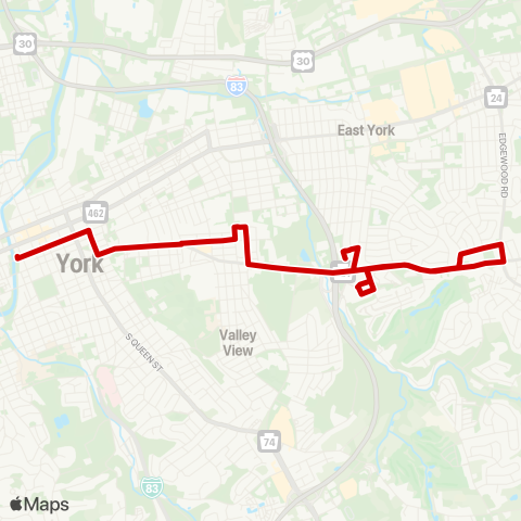 rabbittransit York/Adams Haines Rd / Greensprings map