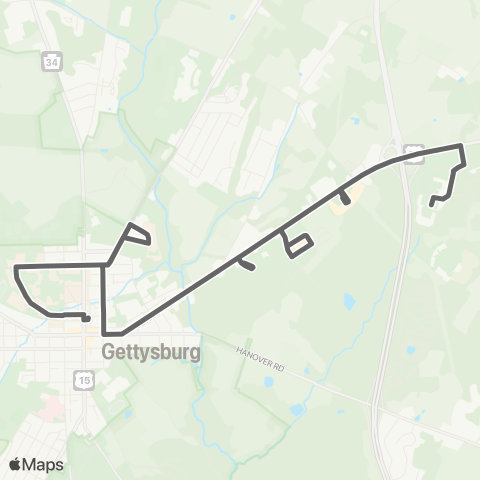 rabbittransit York/Adams Gray Line map