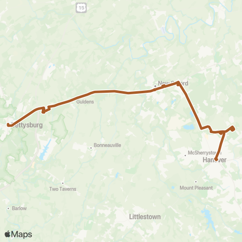 rabbittransit York/Adams Gb - Han Connector map