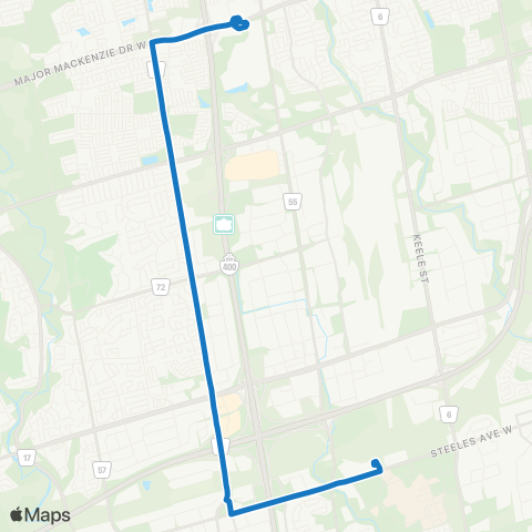 YRT Weston map