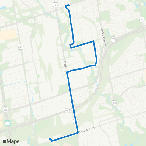 YRT Keele map