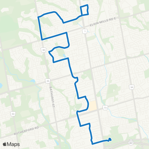 York Region Schools Langstaff SS via Shaftsbury map