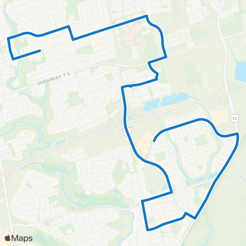 York Region Schools Markham District SS via Ninth Line map