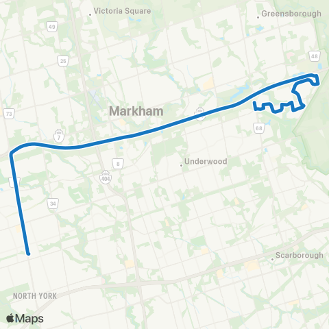 YRT Box Grove Express map