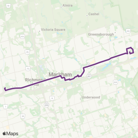 YRT Viva Purple map