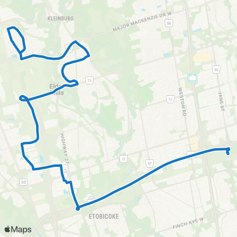 YRT Nashville Express map