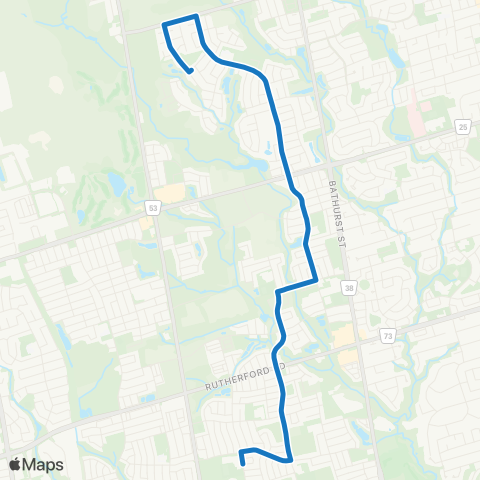 York Region Schools Stephen Lewis SS via Thomas Cook map