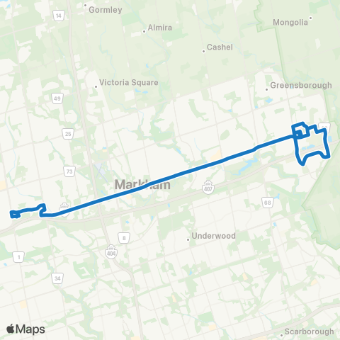 YRT Highway 7 map