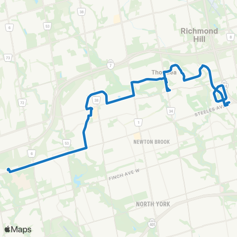 YRT Thornhill map