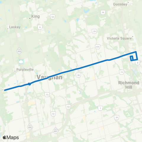 YRT Major Mackenzie map