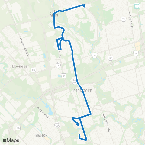 YRT Martin Grove map