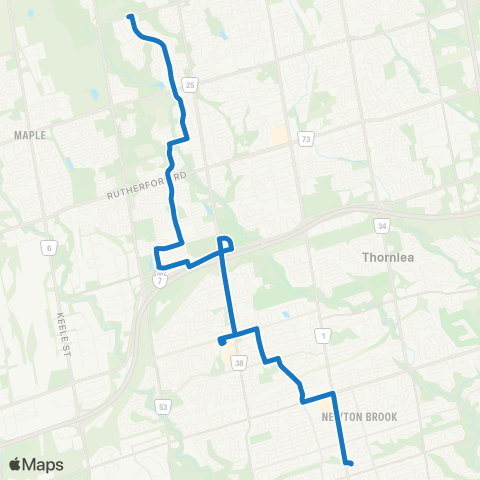 YRT Thornhill Woods map