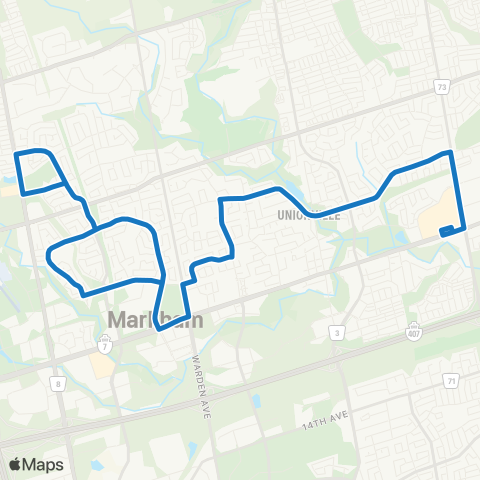 YRT Unionville Local map