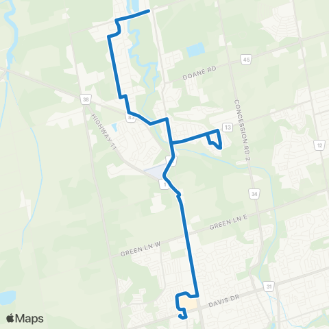 YRT Holland Landing map