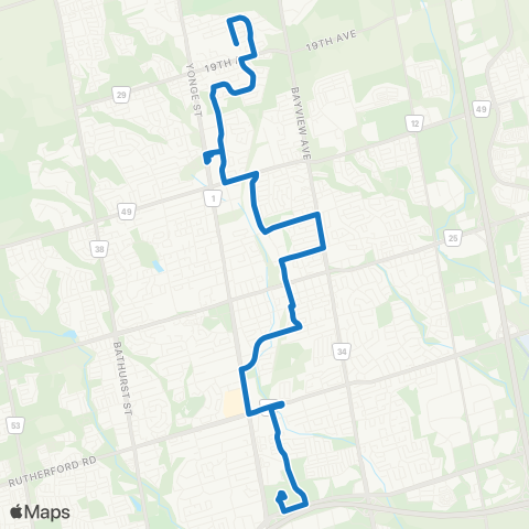 YRT Newkirk - Red Maple map