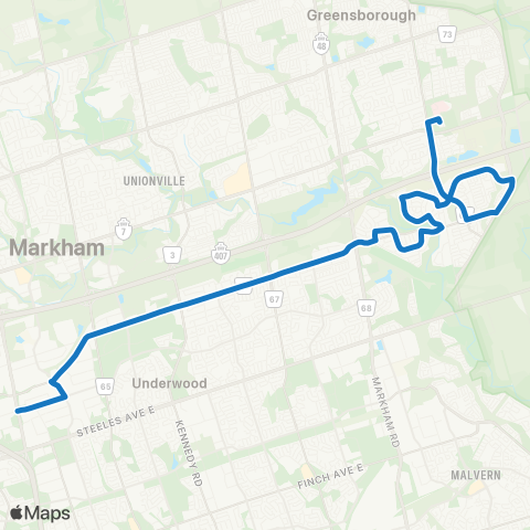 YRT 14th Avenue map