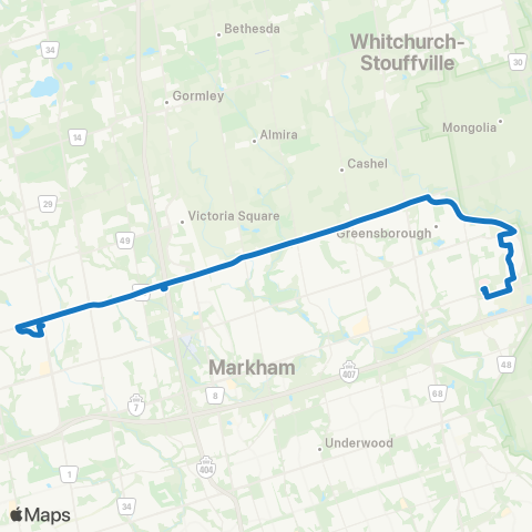 YRT Major Mackenzie map