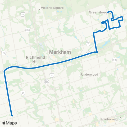 YRT Markham Express map