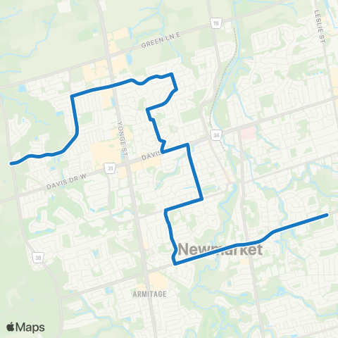 York Region Schools Newmarket SS via Bristol map