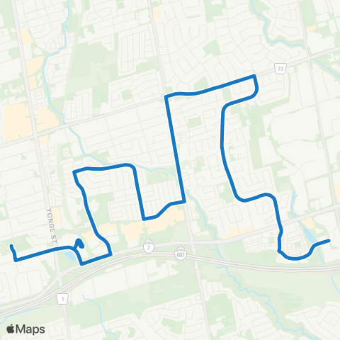 York Region Schools Langstaff SS via Valleymede map