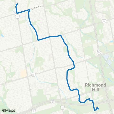 York Region Schools St Robert SS via Spadina map