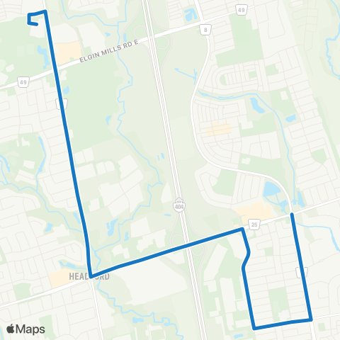 York Region Schools Richmond Green SS via Hillmount map