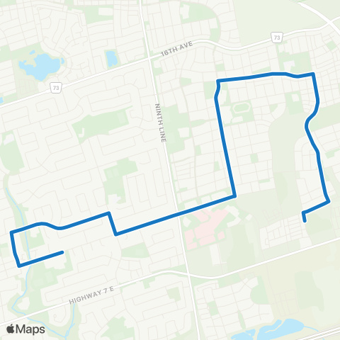 York Region Schools Markham District SS via Bur Oak map