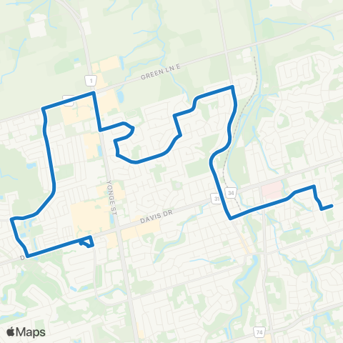 York Region Schools Sacred Heart SS via Main map