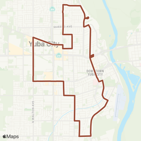 Yuba-Sutter Transit Yuba City Loop map