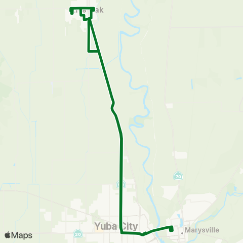 Yuba-Sutter Transit Live Oak Route map