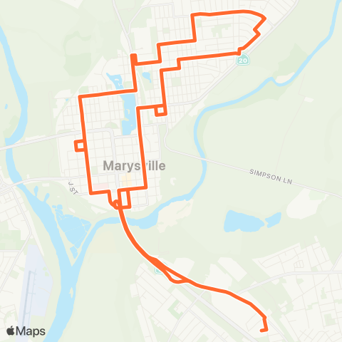 Yuba-Sutter Transit Marysville Loop map